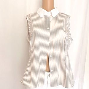 Agnis B Women’s Sleeveless Button Down Shirt